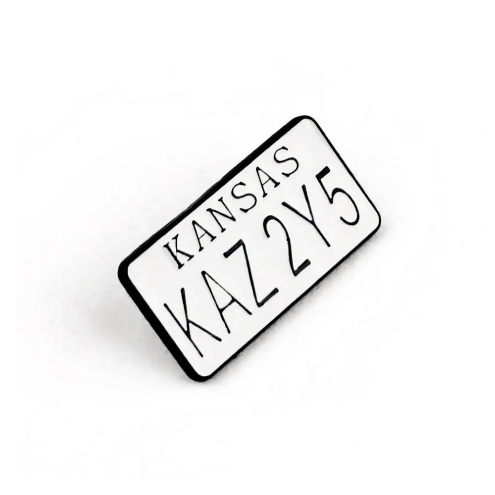 SUPERNATURAL IMPALA KS LICENSE PLATE ‘KAZ 2Y5’ ENAMEL PIN LAPEL PIN BROOCH NWT - Picture 3 of 14